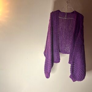 Free People Violet Open-Knit Cardigan